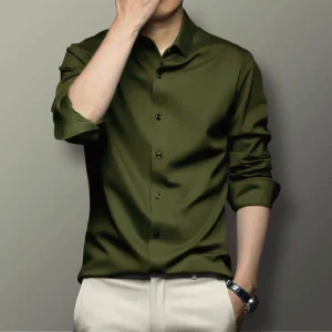 Micro Spandex Fabric Shirt (Olive)